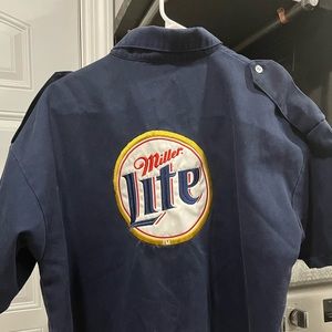 Vintage rare Miller lite button up!! Large